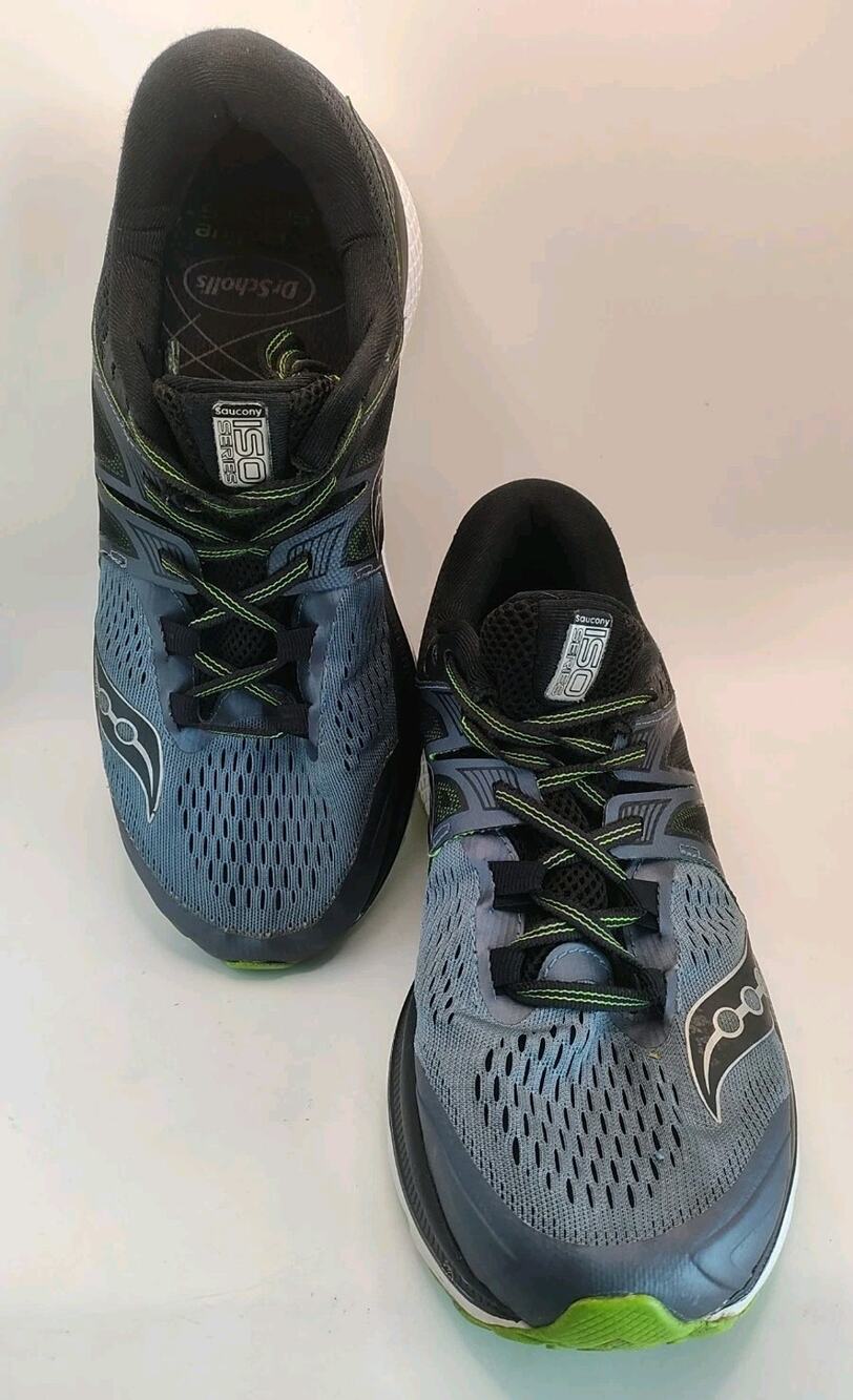 Saucony TRIUMPH ISO Men's Running Shoes Grey/Black/Green US Size 9 Ever Run
